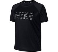 Nike W Nk Dry MILER SS Gx T-Shirt - Black/Black/Metallic Silver, XX-Large