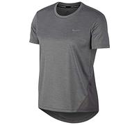 Nike W Nk Miler Top Ss T-Shirt - Gunsmoke/Heather/(Reflective Silver), X-Large