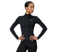 Nike Women's One Fitted Full-Zip Jacket – Dri-FIT Polyester – Black, L (UK 16-18)
