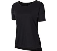 Nike W Nk Yoga Layer Ss Top T-Shirt - Black/(Dark Smoke Grey), X-Small