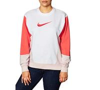 Nike W Nsw Crew Hbr ft Cb Long Sleeved T-Shirt - White/Magic Ember/Barely Rose, X-Large