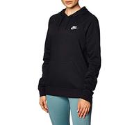 NIKE W Nsw Essntl Hoodie PO Flc Sweatshirt - Black/(White), M