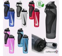 NIKE WATER BOTTLE GYM SPORTS FOOTBALL DRINKS GRIP SQUEEZE NO LEAK BPA REFUEL LID