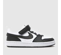 Nike White & Black Court Borough Low Junior Trainers UK 12 (EU 30)
