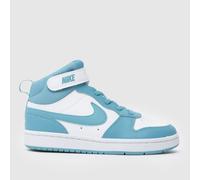 Nike White & Blue Court Borough Mid 2 Junior Trainers UK 1 (EU 33)