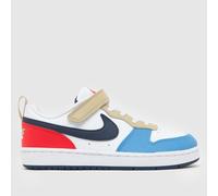 Nike White Multi Court Borough Low Recraft Boys Junior Trainers UK 1 (EU 33)