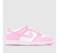 Nike White & Pink Dunk Low Girls Junior Trainers UK 11 (EU 28½)