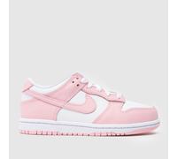 Nike White & Pink Dunk Low Girls Junior Trainers UK 2 (EU 34)