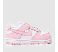 Nike White & Pink Dunk Low Girls Toddler Trainers UK 2.5 (EU 18½)
