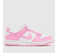 Nike White & Pink Dunk Low Girls Youth Trainers UK 5 (EU 38)
