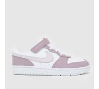 Nike White & Purple Court Borough Low Girls Junior Trainers UK 1
