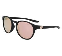 Nike Woman NIKE CITY ELAN M FB1316 010 Sunglasses Plastic Black Gold Round Mirrored