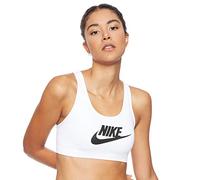 Nike Women Classic Swoosh Futura Sports Bra - White/Black, M