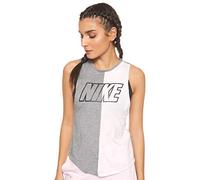 Nike Women W NK MILER SD Tank - Carbon Heather/Pink Foam/Black, Large