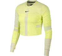 Nike Women W NK RN TCH PCK KNT LS Long Sleeved T-shirt - Volt/Light Cream/Reflective Silver, Small