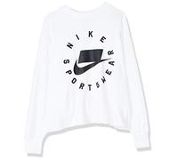 Nike Women W NSW NSW CREW FLC FT BF Long Sleeved T-shirt - Summit White/Black, Medium