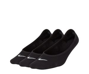 Nike Womens 3 Pack Invisible Socks Ladies in Black/White - Size UK 4-8