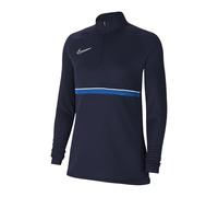 Nike Women's Academy 21 Drill Top Training Sweatshirt, womens, CV2653-453, Obsidian/White/Royal Blue/White, XXS