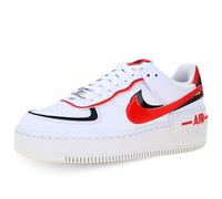 NIKE Women's Air Force 1 Shadow Sneaker, White Lt Crimson Black White, 8 UK