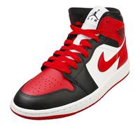 NIKE Womens Air Jordan 1 Mid Trainers BQ6472 Sneakers Shoes (UK 8.5 US 11 EU 43, Black Gym red White 079)