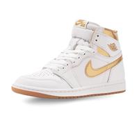 NIKE Womens Air Jordan 1 Retro Hi OG Trainers FD2596 Sneakers Shoes (UK 5.5 US 8 EU 39, White Metallic Gold 107)
