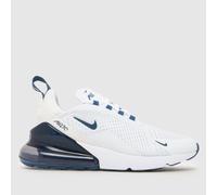 Nike Women's Air Max 270 Trainers in White & Navy, Logo Detail, Mesh, Size: 8 UK 8 (EU 42½)