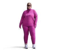 Nike Womens Bold Logo Reflective Zip Neck Long Sleeve Athletic Top in Hot Fuchsia - Size 18 UK