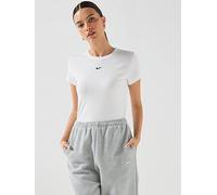 Nike Womens Chill Knit Swoosh T-Shirt, White/Black, Size S, Women White/Black