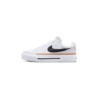 NIKE Women's Court Legacy Lift Sneaker, White Black Hemp Team Orange, 4 UK