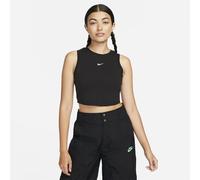 Nike Womens Cropped Slim Fit Crew Neck Tank in Black - Size 10 UK