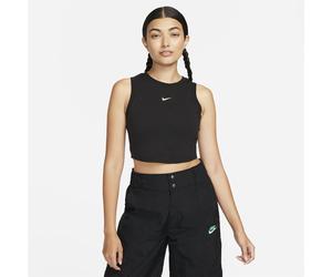 Nike Womens Cropped Slim Fit Crew Neck Tank in Black - Size 12 UK