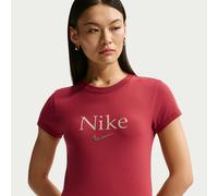 Nike Women's Cropped T-Shirt - Red - Modal/Cotton/Elastane XS (UK 4-6)