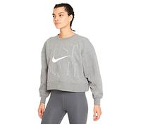 Nike Women's Df Gx Get Fit FC Cw T-Shirt, Grey (Carbon Heather/White), L