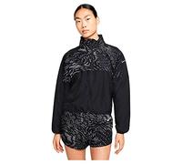 Nike Women's Df Run Dvn Reflective Jacket, Black/Atomic Orange/Reflective, L