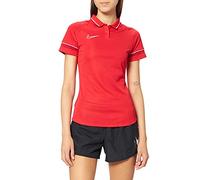 Nike Women's Dri-FIT Academy Polo Shirt, University Red/White/Gym Red/White, M
