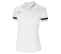 Nike Women's Dri-FIT Academy Polo Shirt, White/Black/Black/Black, S