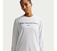 Nike Women's Dri-FIT Long-Sleeve Warm-Up Basketball Top - White - Polyester XS (UK 4-6)