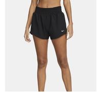 Nike Women's Dri-FIT Mid-Rise 3-Inch Running Shorts in Black with Reflective Silver