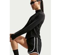 Nike Womens Dri-FIT Running Mid Rise Brief Lined Shorts, Black/White/Silver, Size Xl, Women Black/White/Silver