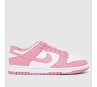 Nike Women's Dunk Trainers in White & Pink, Logo Detail, Size: 5 UK 5 (EU 38½)