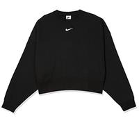 NIKE Women's Essential Clctn Flc Crw Blouse, Black/White, XS UK