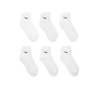 Nike Women's Everyday Cushioned Training Ankle Socks (6 Pairs) - White/Black - Size: Medium