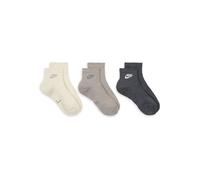 Nike Women's Everyday Elevated Ankle Socks (3 Pairs) - Beige/Grey - Size: Small