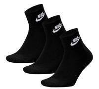 Nike Women's Everyday Essential Ankle Socks (Pack of 3) in Black | Size: 4-8 Nike Black 4-8