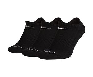 Nike Womens Everyday Plus Cushion No Show Socks 3-Pair Pack Sm (Us 4-6 Big Kid Shoe Size, Women'S Shoe 4-6) (Small Black/White)