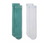 Nike Women's Everyday Plus Lightweight Crew Socks (2-Pair) - White/Green - Size: Large