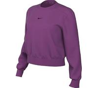 Nike Womens Girls Dri-Fit One French Terry Crew Neck Sweatshirt For Women Hot Fuchsia Pink/Black FB5125-518 Size Large