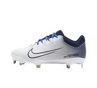 Nike Women's Hyperdiamond 4 Pro Metal Fastpitch Softball Cleats, White/Navy/Royal Laces Pro Model, 10