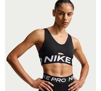 Nike Womens Indy Scoop Neck Sports Bra in Black/White - Size 8 UK