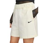 Nike Womens Jersy Loose Fit High Rise Cream Shorts - Beige - Size Large